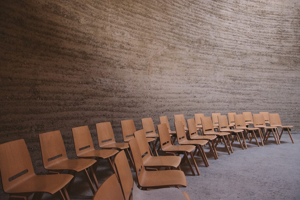 Chairs set up in a semicircle