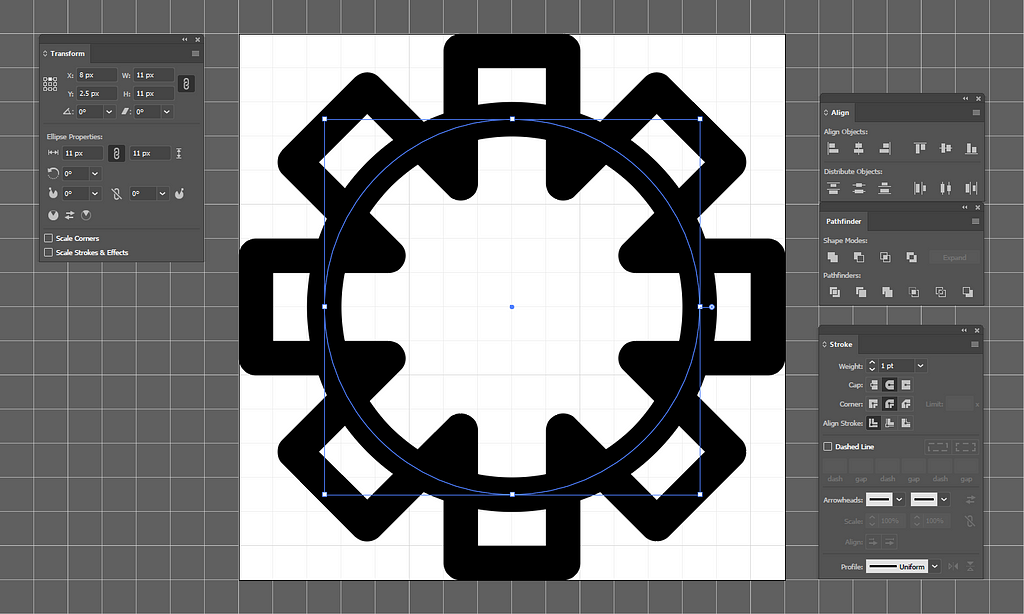 Create Circle and align it to center