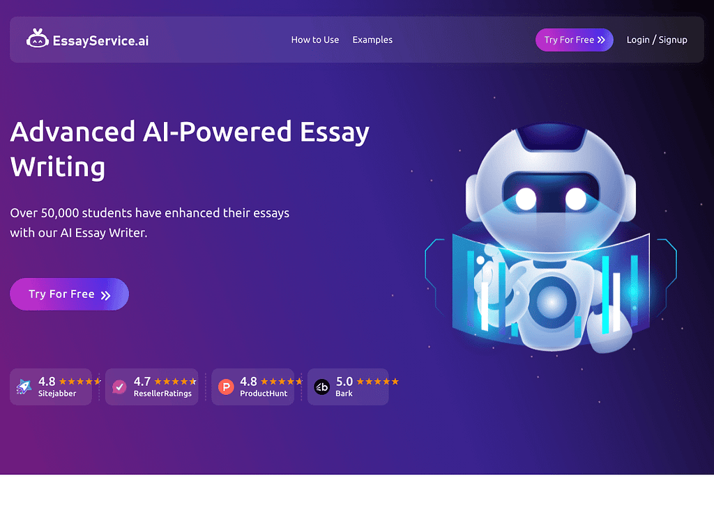 EssayService.ai homepage image