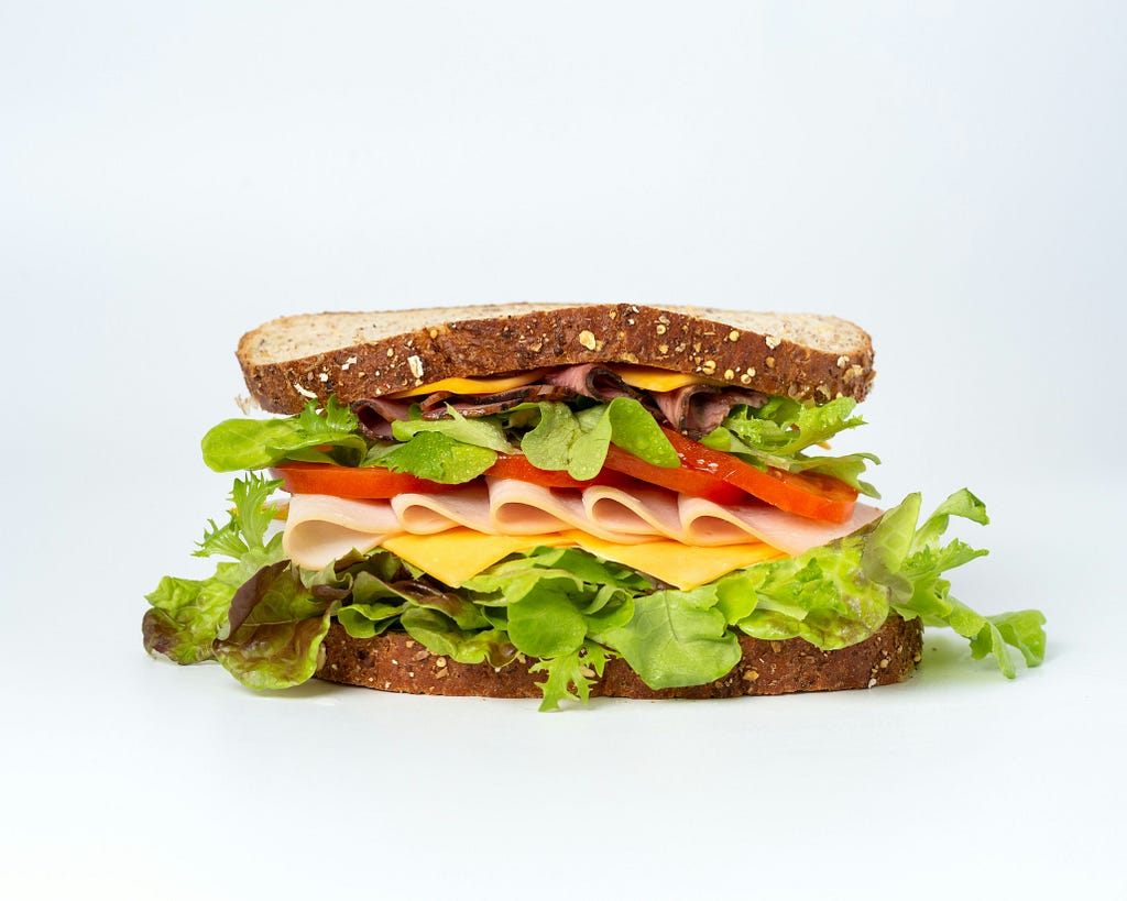 Sandwhich photo on white background