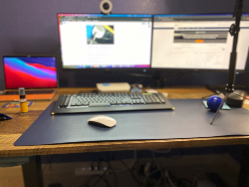 remote work from home office desk essential my Vari desk that converts to a standing desk