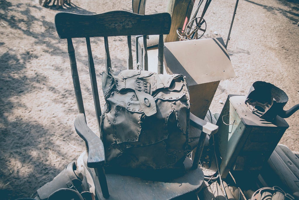 backpack on chair