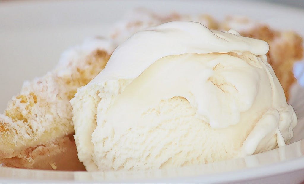 Scoop of vanilla ice cream