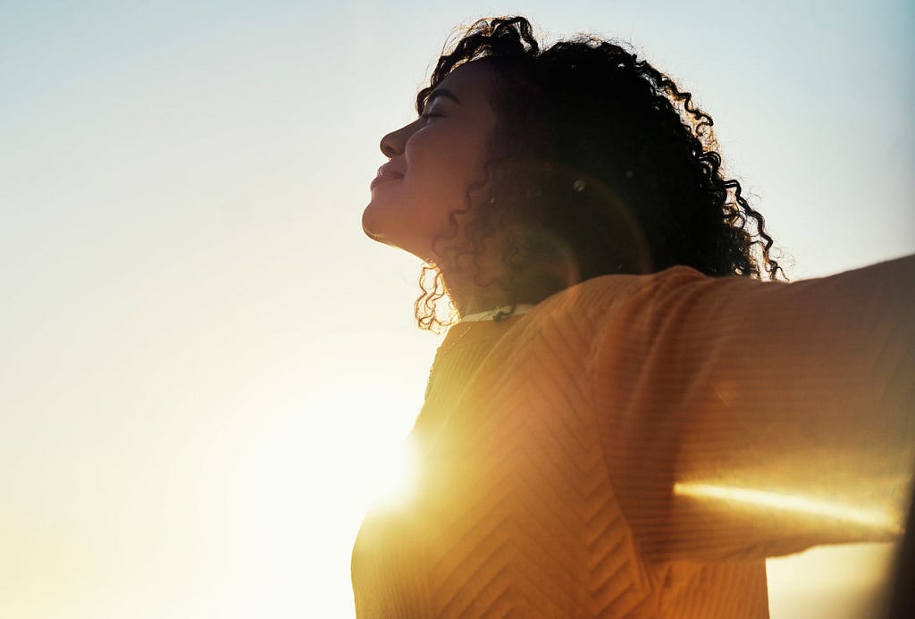 Woman enjoying the sunshine