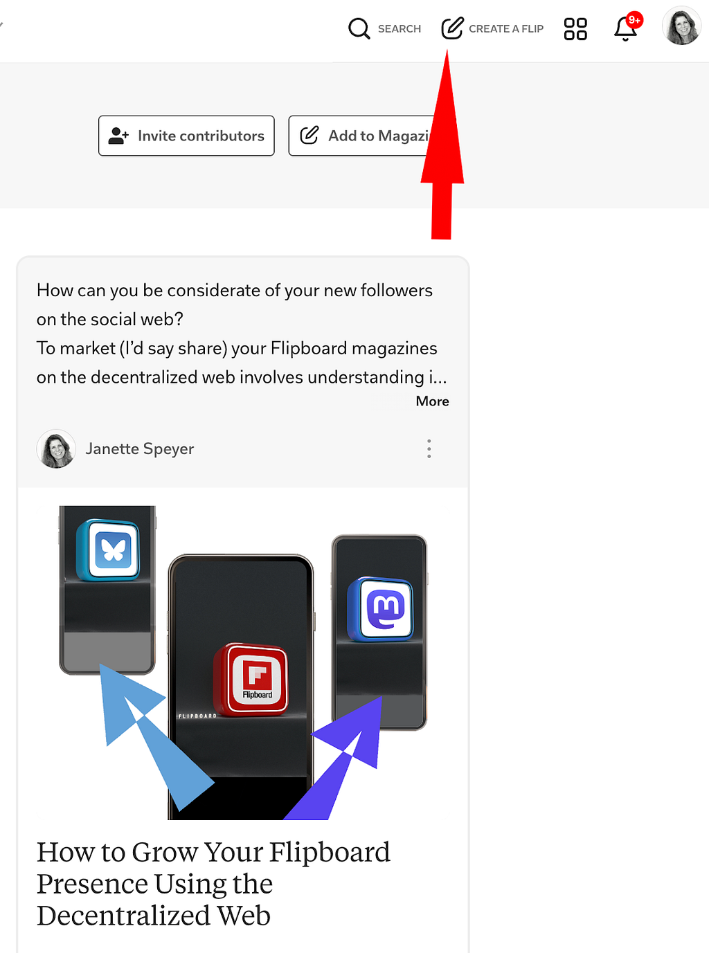 A screenshot of Flipboard’s “Notes” feature