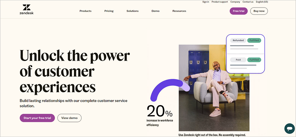 Zendesk Home Page