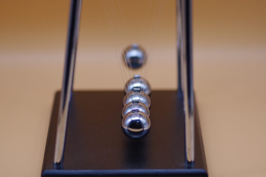 A Newtons Cradle.