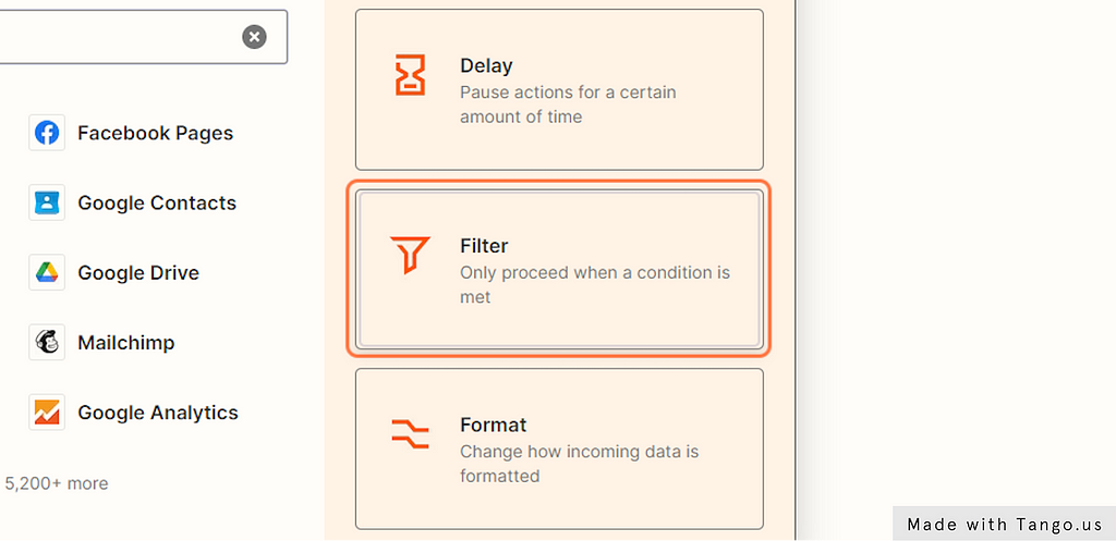 at filter by zapier to your zapier zap