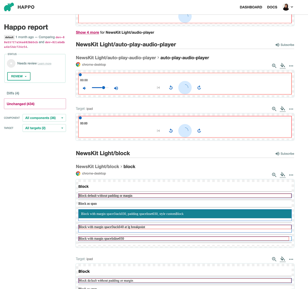 Happo Dashboard