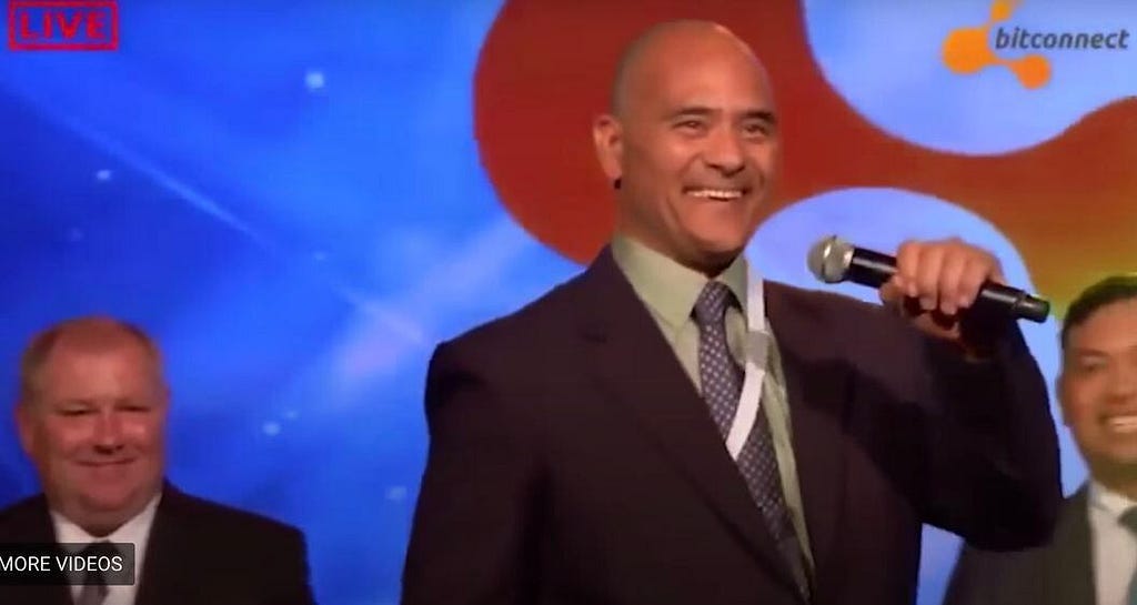 Carlos Matos enthusiastically promoting Bitconnect on stage.