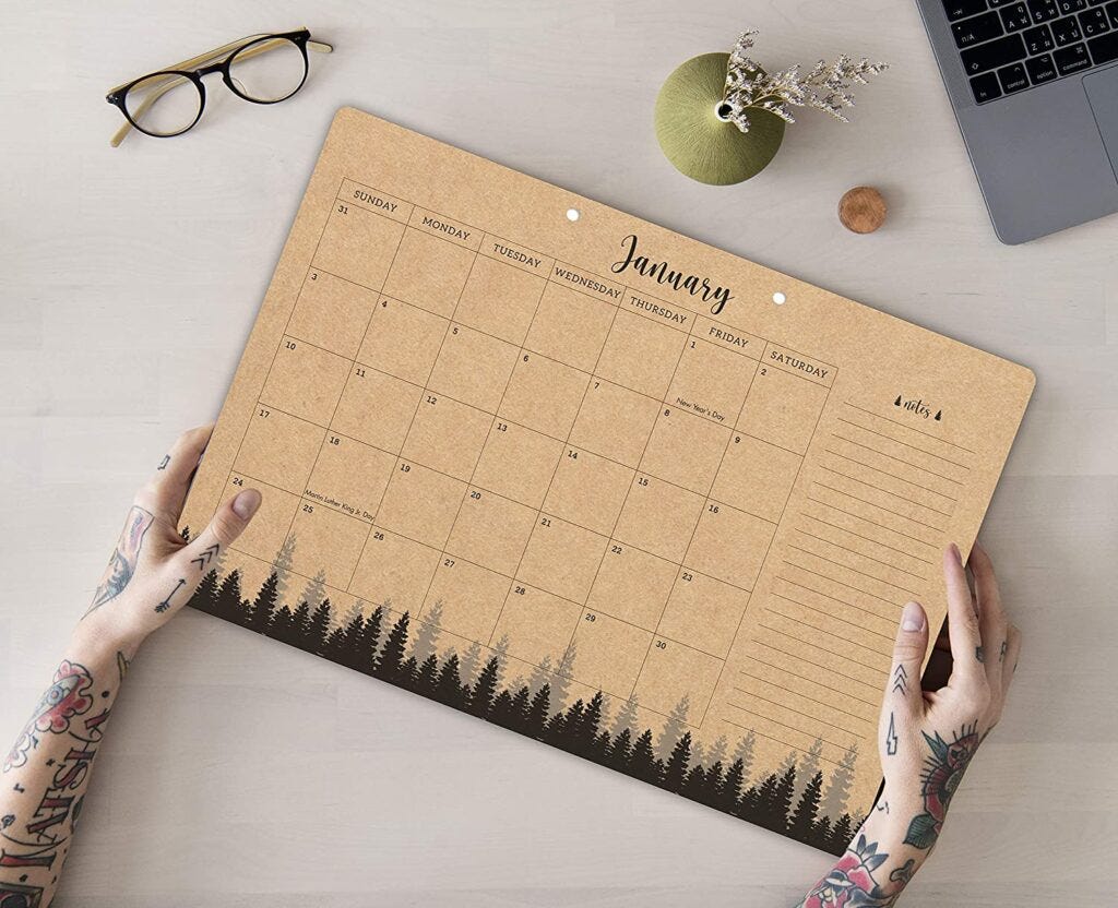 2021 desk calendar