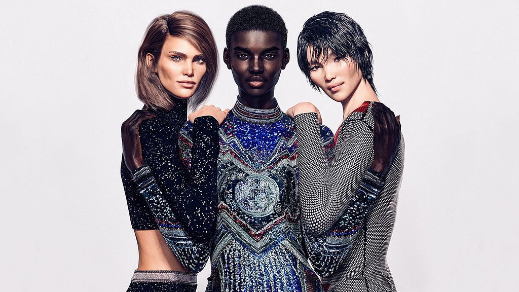 Fake influencers in a Balmain ad campaign