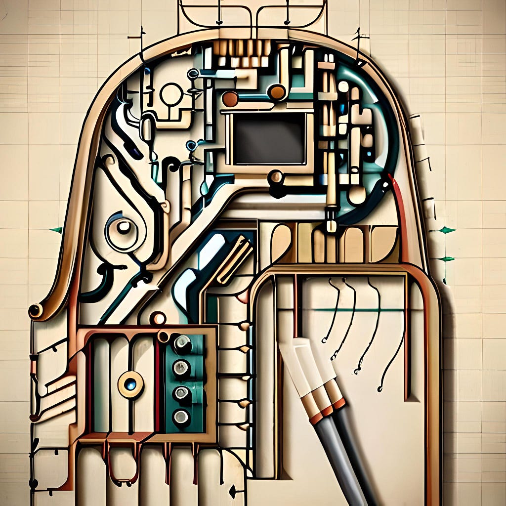 A stylistic drawing of the CPU as the brain of the computer