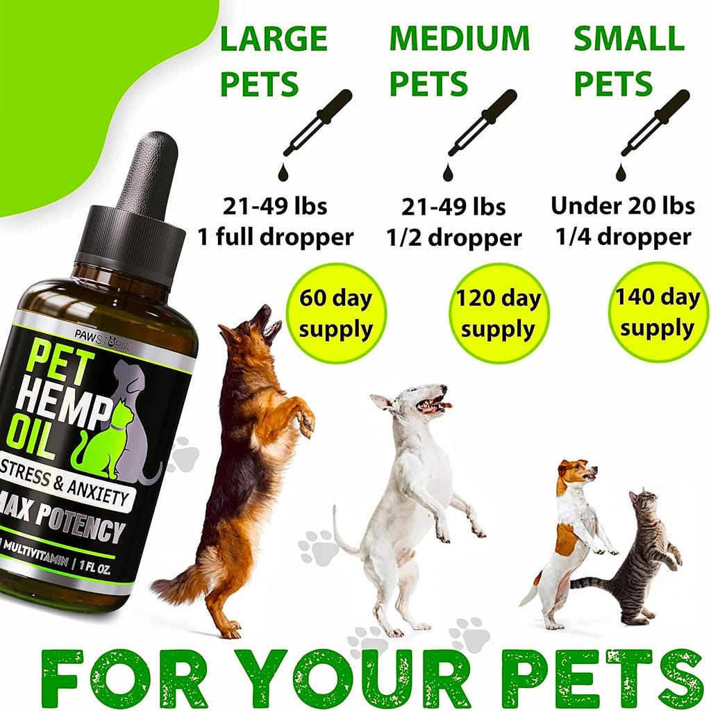 (2 Pack) Hemp Oil for Dogs and Cats - Helps Pets with Anxiety, Pain, Stress, Sleep, Arthritis, Seizures Relief - Cat Anxiety Relief - Omega 3-6-9 - Pet Hemp Oil Drops Treats - Hip and Joint Support