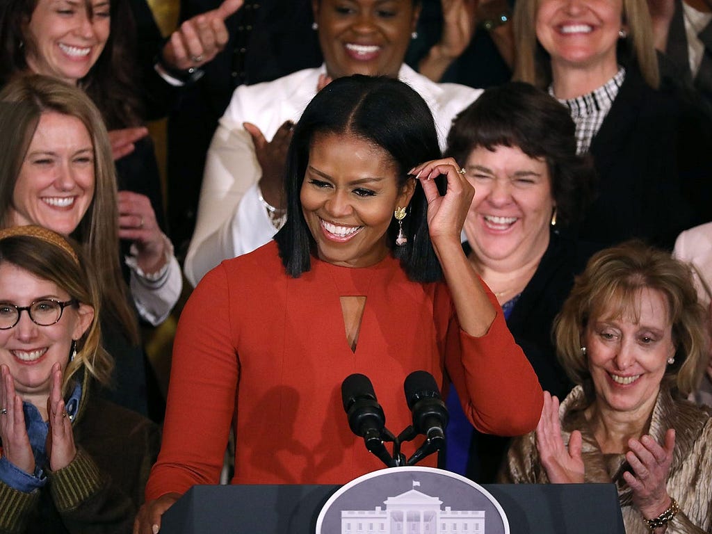 Michelle Obama speaking at the White House on January 6, 2017.