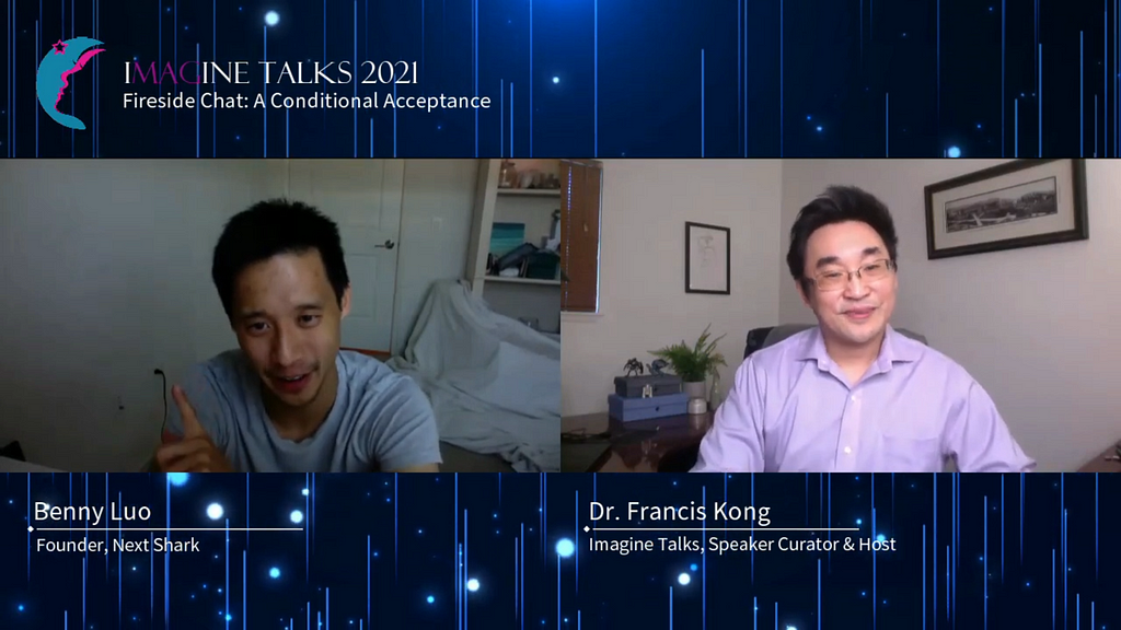 A screenshot of Benny Luo's interview with Dr. Francis Kong