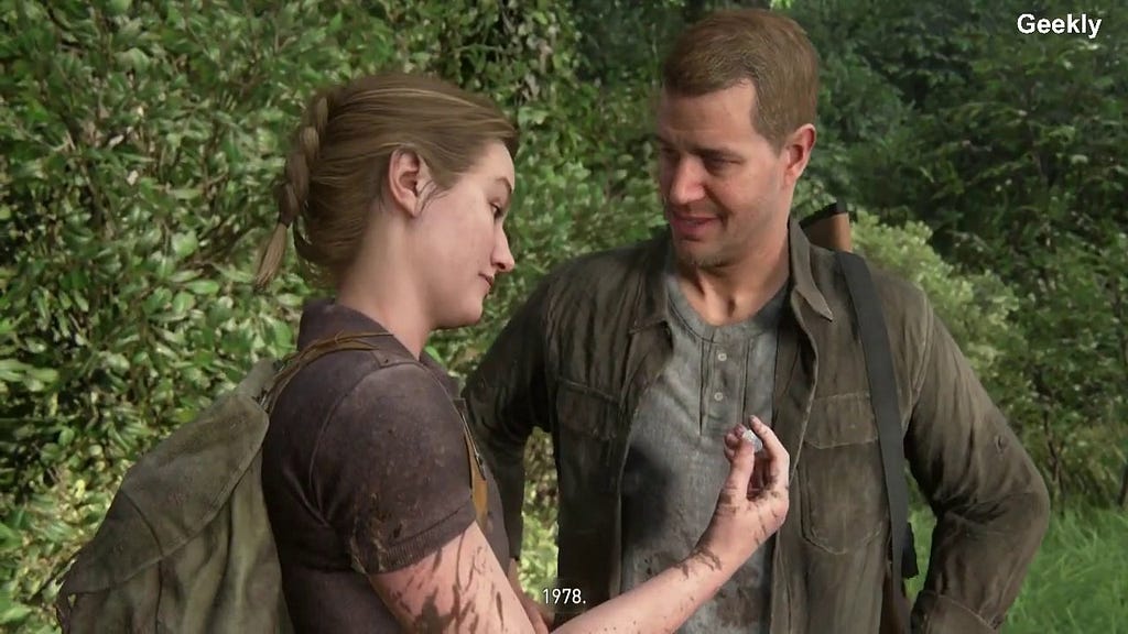 A young Abby before the Salt Lake massacre shows her dad a coin she found in the woods.