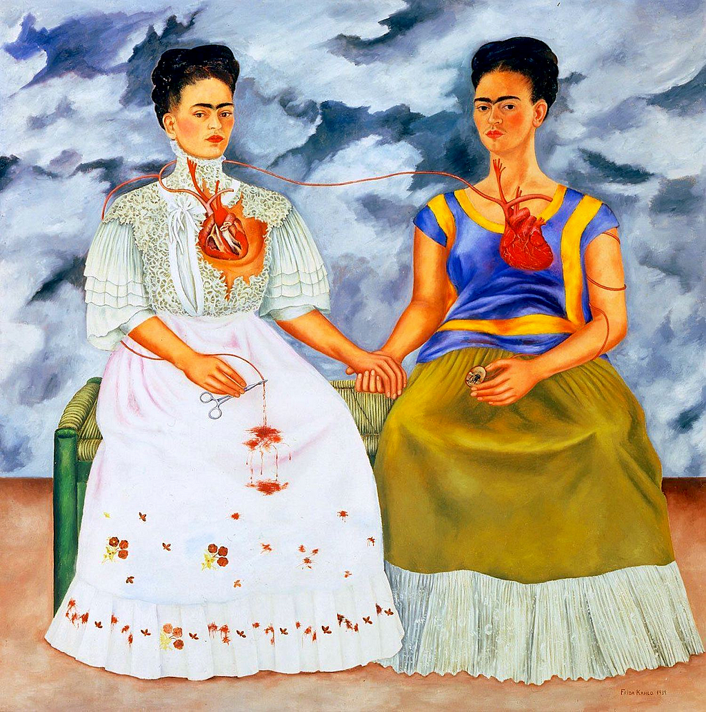 The Two Fridas sitting.