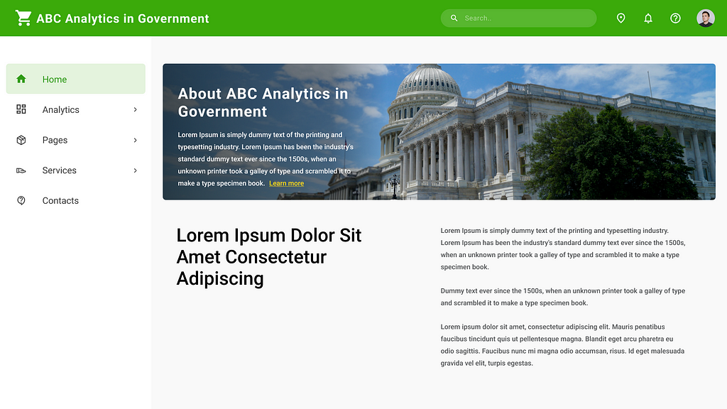 Sample website of the Government