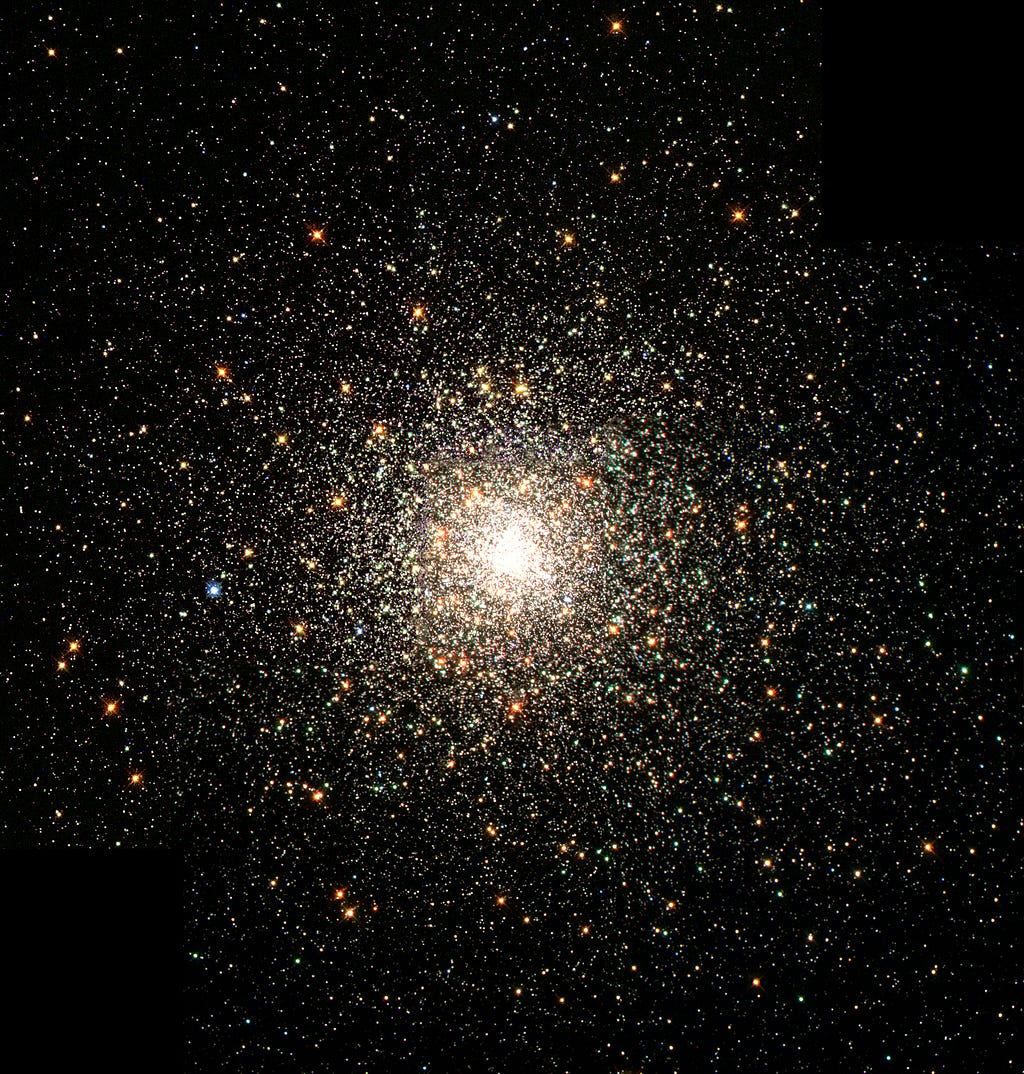 A luminous cluster in space