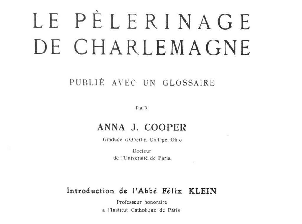 The title page of Cooper’s edition of “Le Pelerinage de Charlemagne.”