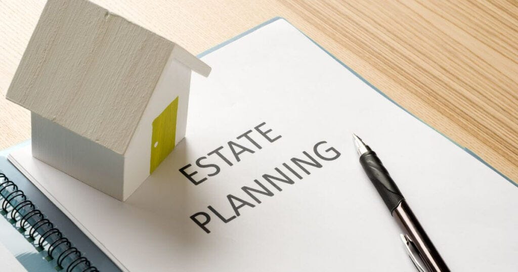 Estate planning document on a table.