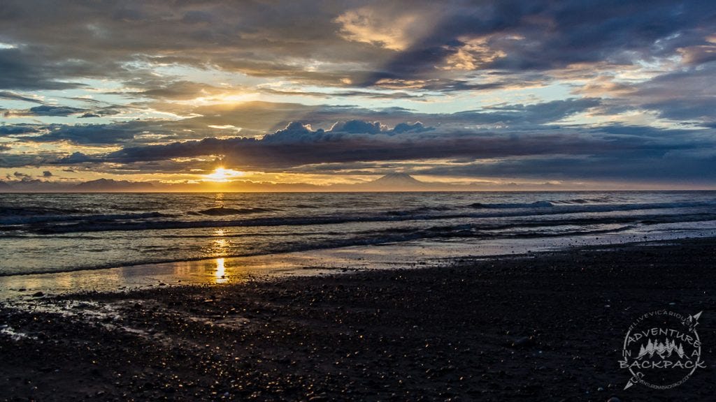 Beautiful sunset on a beautiful beach on the Cook Inlet.