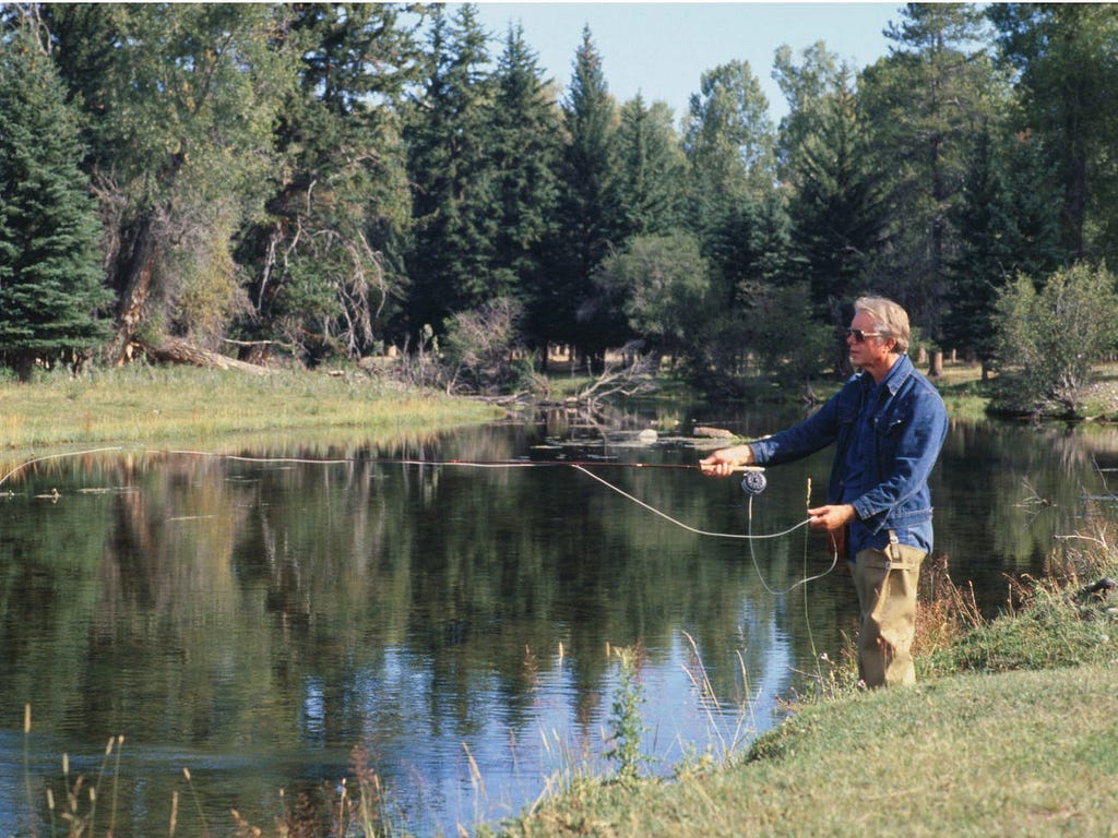 Jimmy Carter fishing during his presidency in 1978.