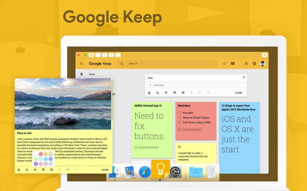 Google Keep is One of the Best Quip Alternatives to Consider in 2023. Image powered by Nimbus Platform