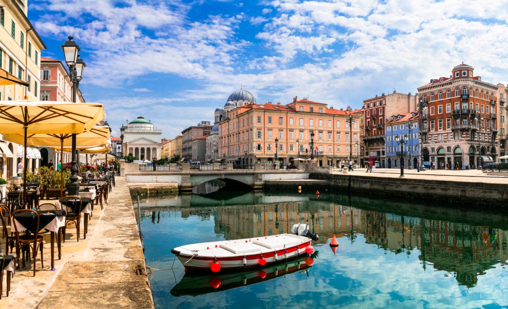 Elegant Trieste with charming streets and canals