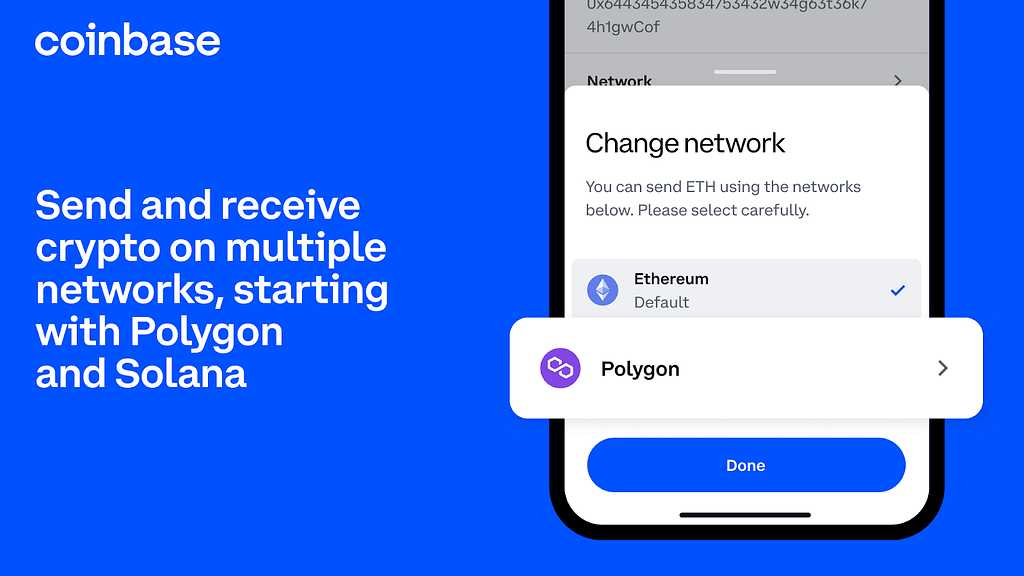Send and receive crypto on multiple networks, starting with Polygon and Solana