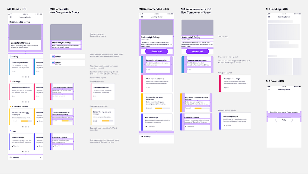 Platform-specific redlines are provided to iOS engineering partners