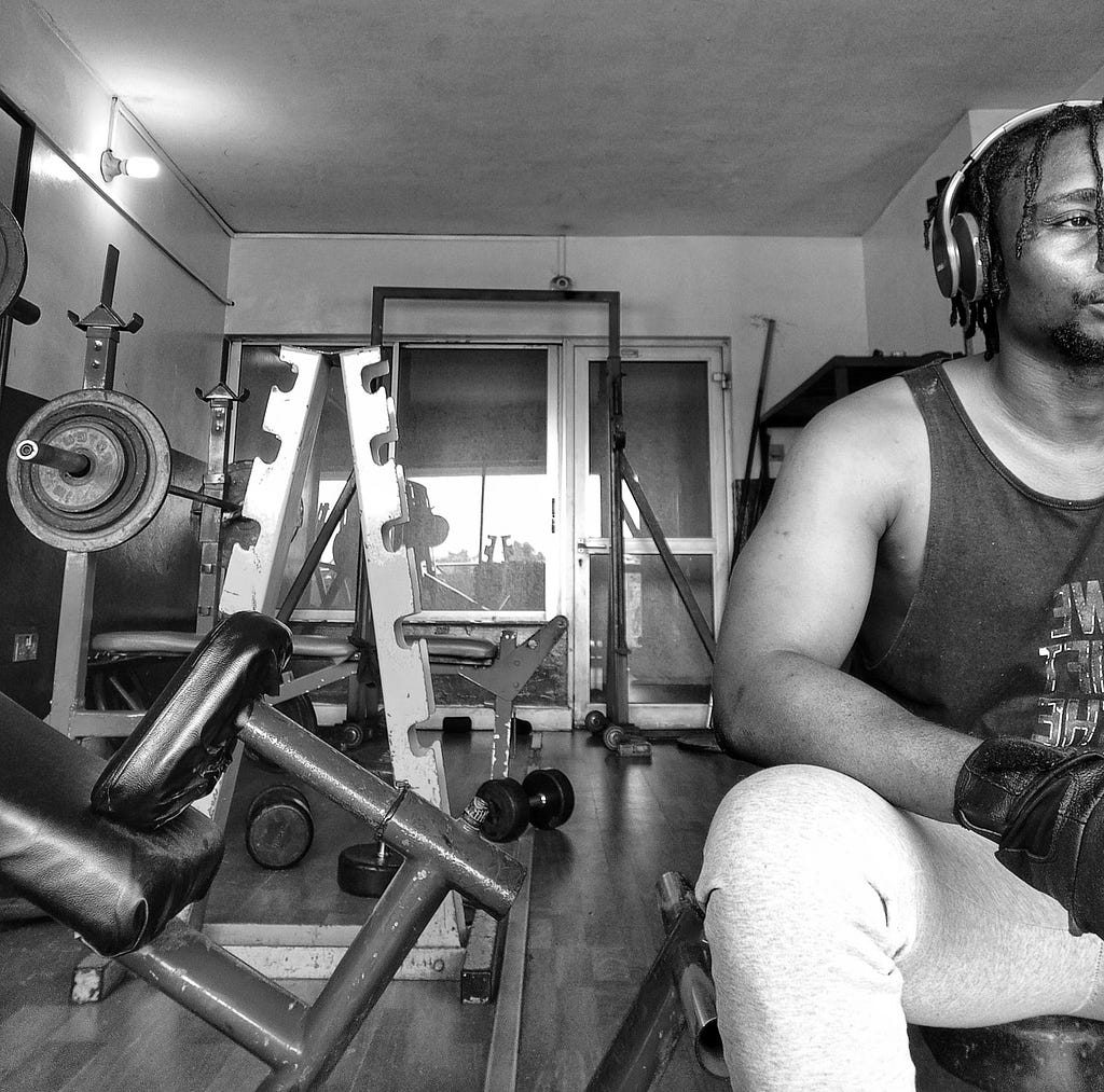 Afolabi Ojabowale in a gym
