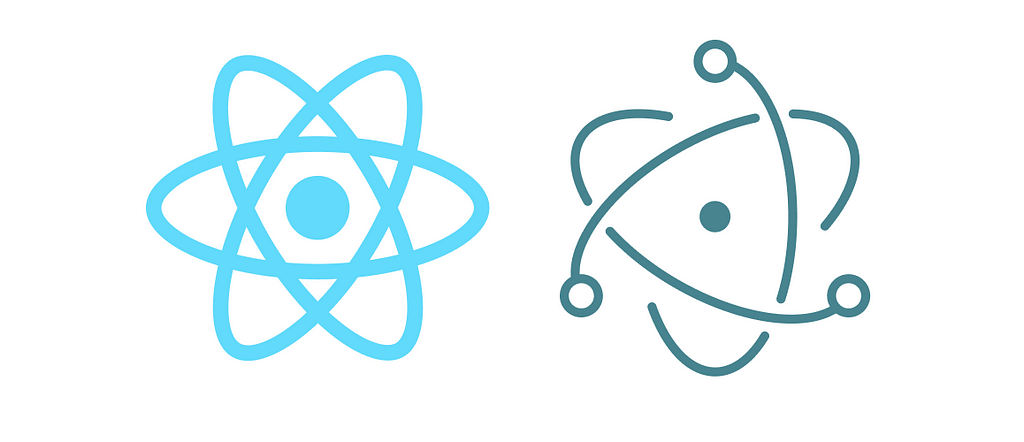 header image for the boilerplate consisting of the logos of React and Electron projects