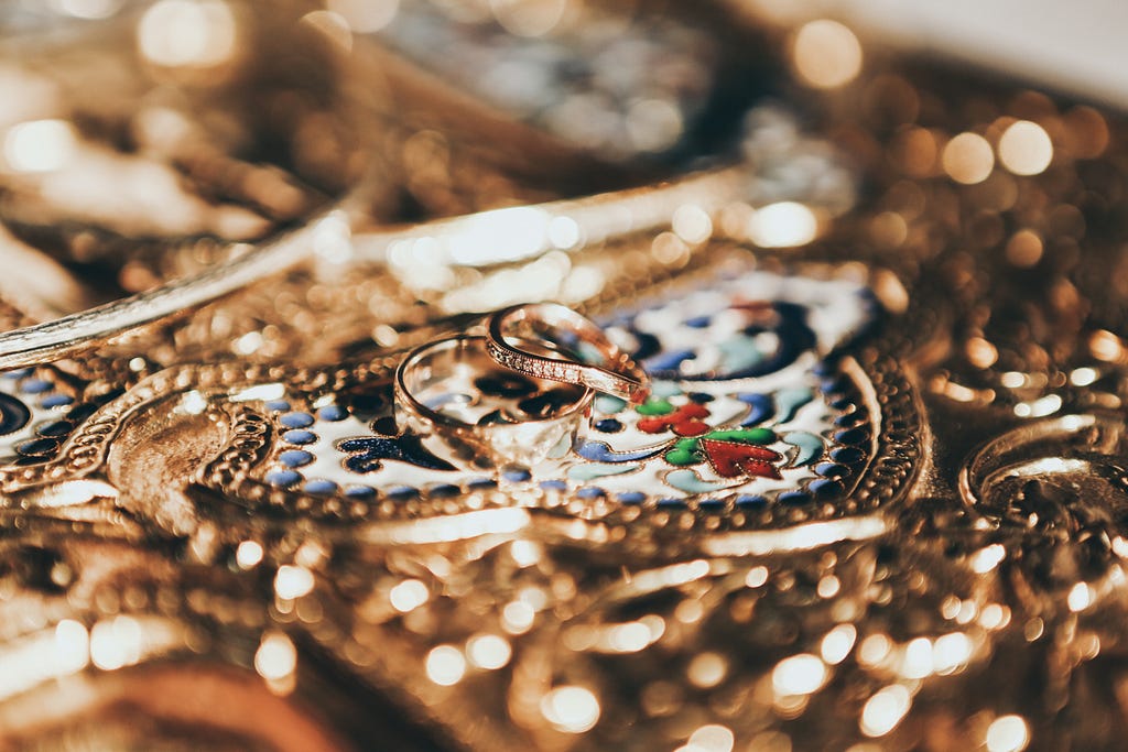 A bunch of jewellery piled up together