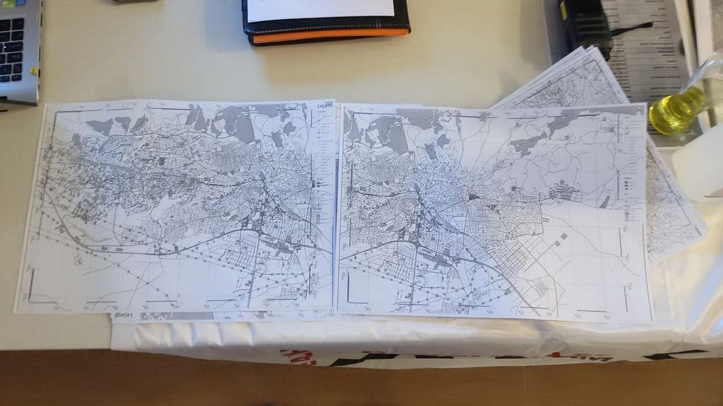 Map from AFAD (photo): being used for coordination in the field