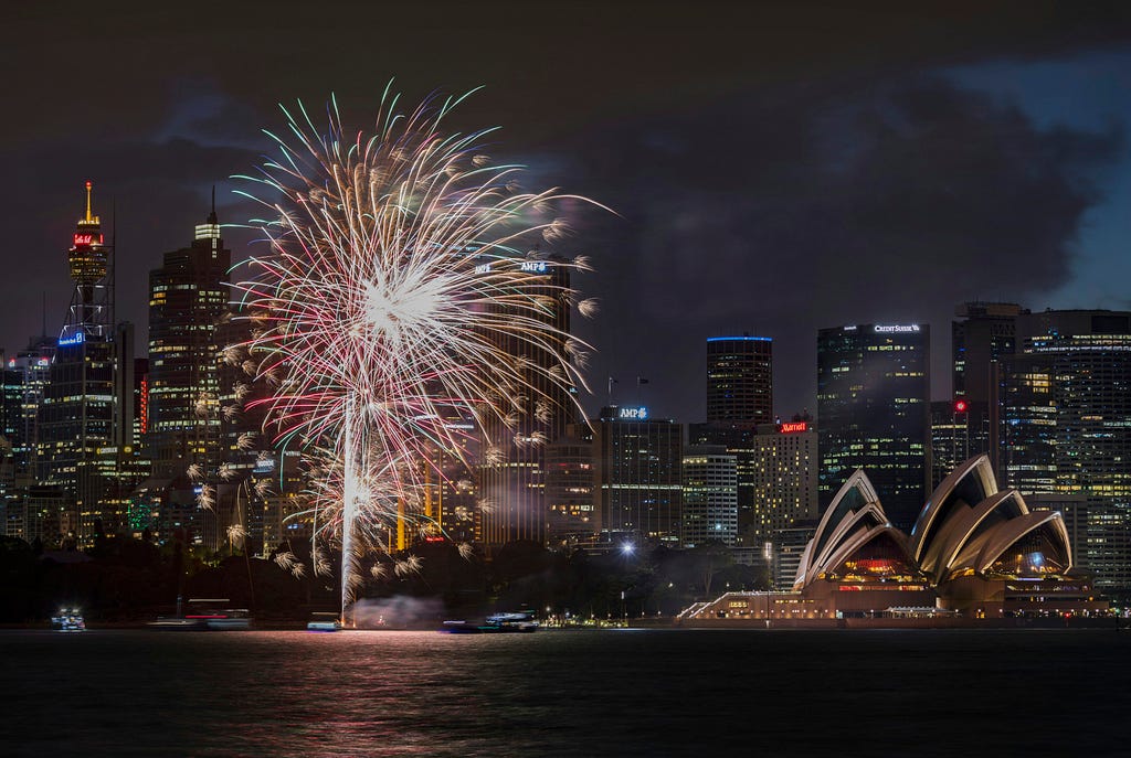 Fireworks over Sydney Harbor