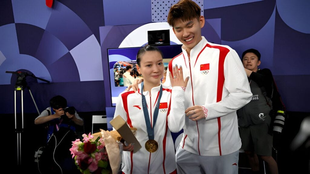 Chinese Olympic Badminton Player Says 'Yes' After Winning Gold Medal in Paris (Image: Getty Images)