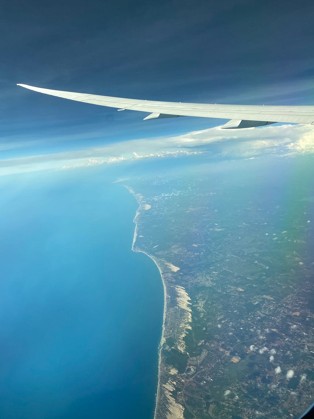 An image from an airplane over South America