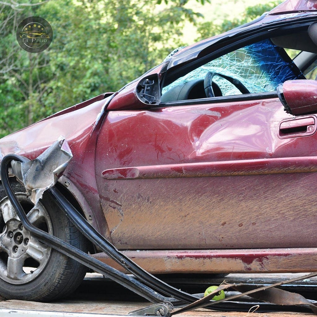 Car was crushed due to an accident