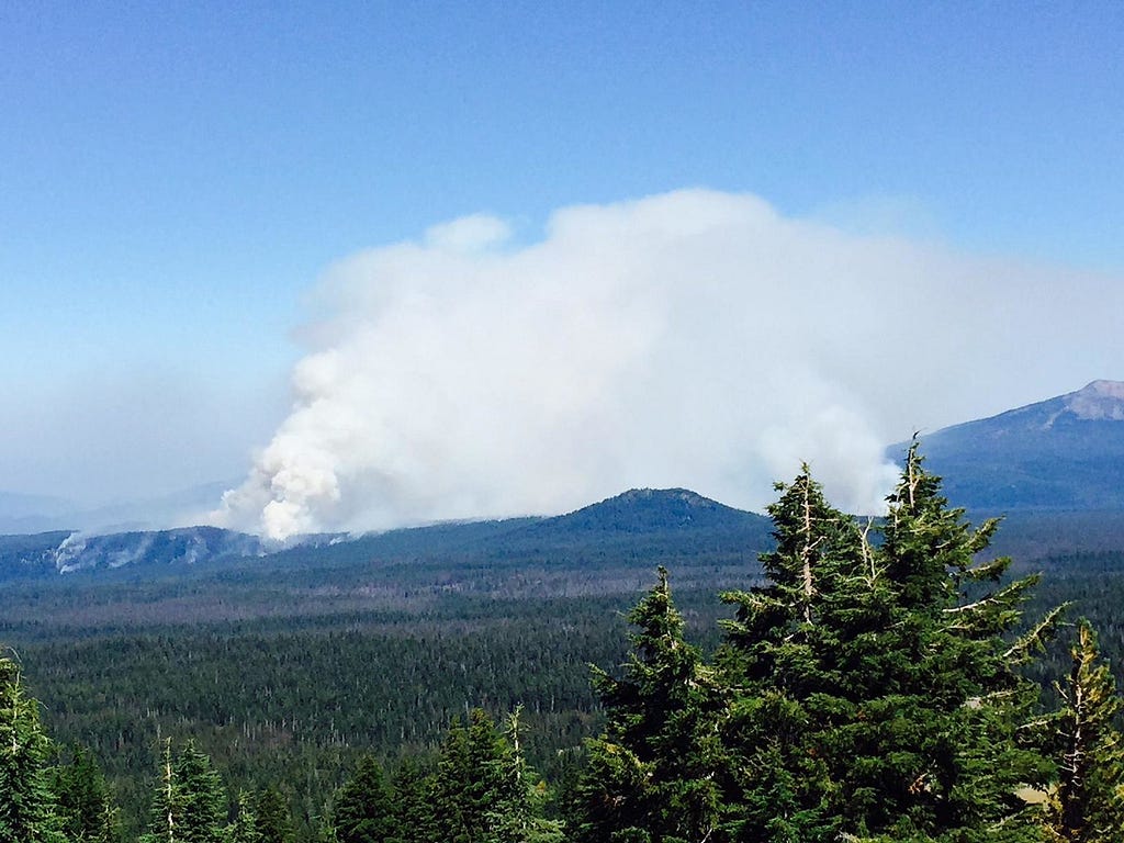 The National Creek Fire in the northwest corner of Crater Lake National Park near Rogue River-Siskiyou National Forest in Oregon began on Aug. 1, 2015 and has consumed an estimated 15,458 acres. 