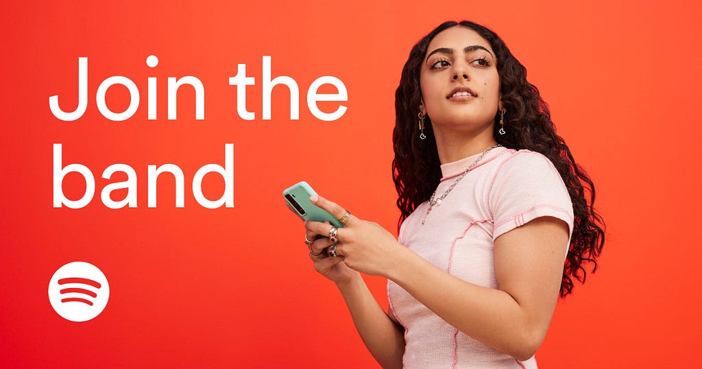 Spotify add with the text “join the band”
