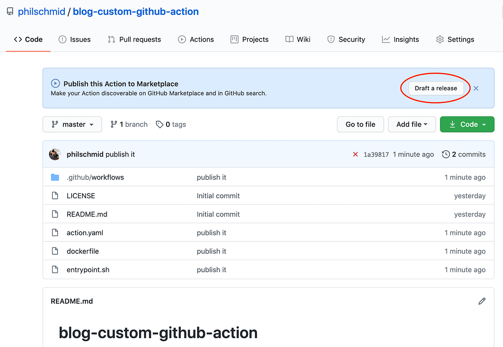 How to draft a release on GitHub.