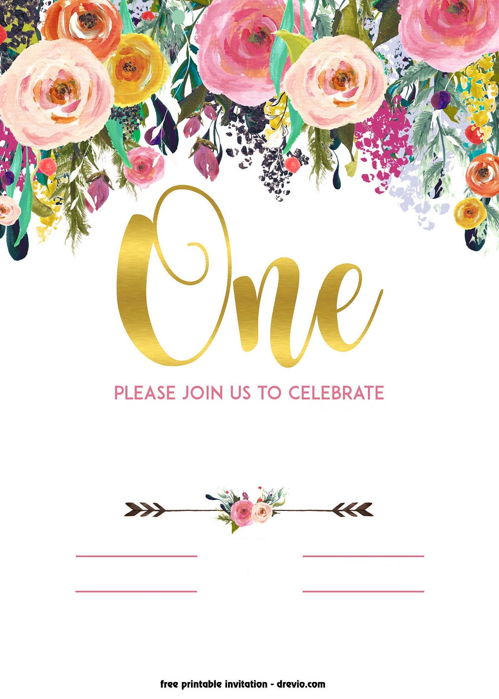 FREE Printable 1st Birthday Invitation Vintage Style! FREE Invitation Templates Drevio