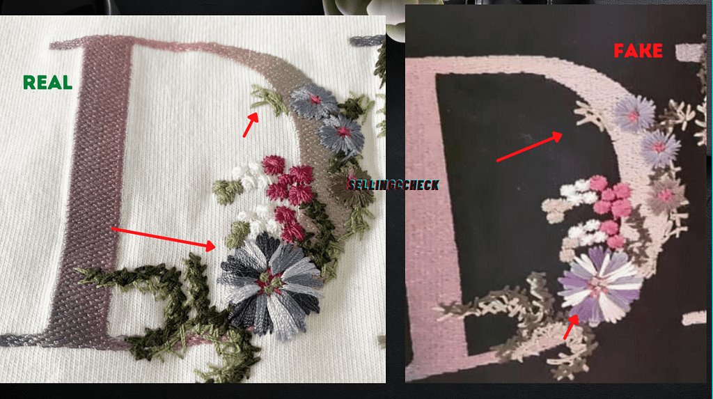 Real vs Fake Dior t-shirt