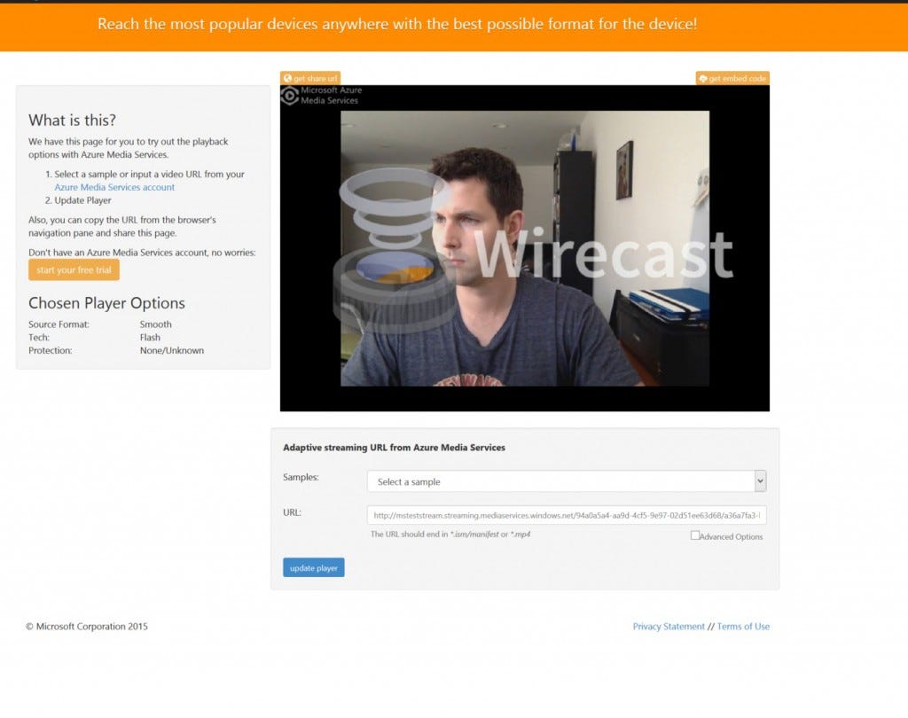 Wirecast live feed