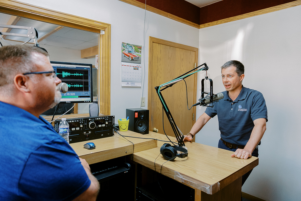 Secretary Buttigieg chats with Jared Schaefer on KFBC radio