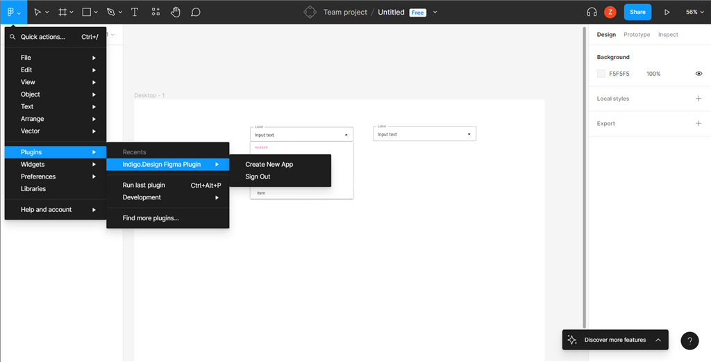 Opening design or a sample app in Figma