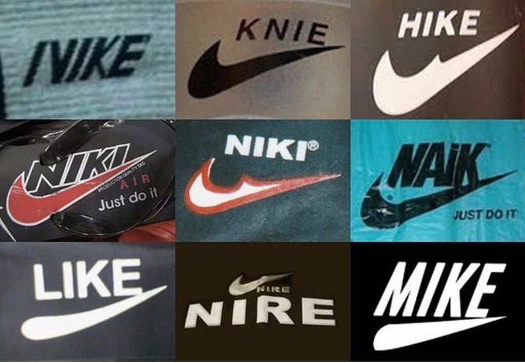 Photo of fake Nike logos
