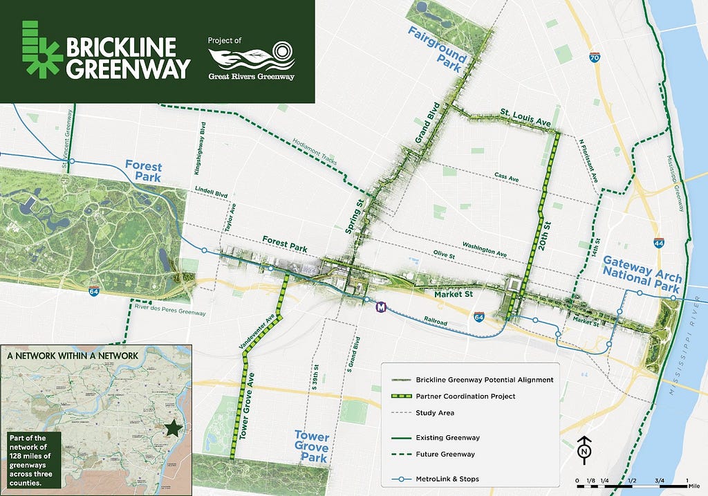 Proposed Brickline greenway path for 2022, photo courtesy of greatriversgreenway.org.